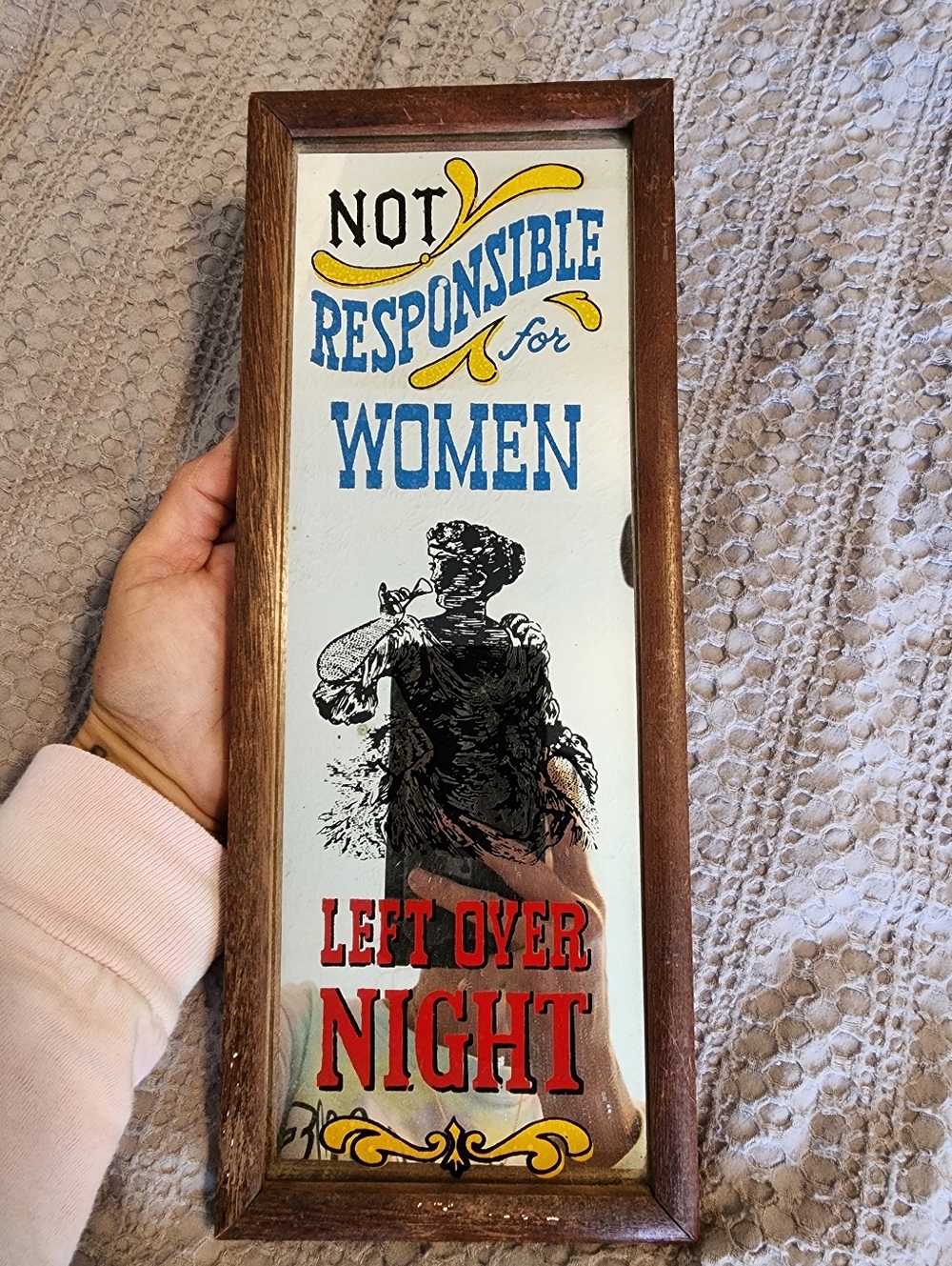 Vintage Man Cave Bar Pub "Not Responsible For Women Left Over Night